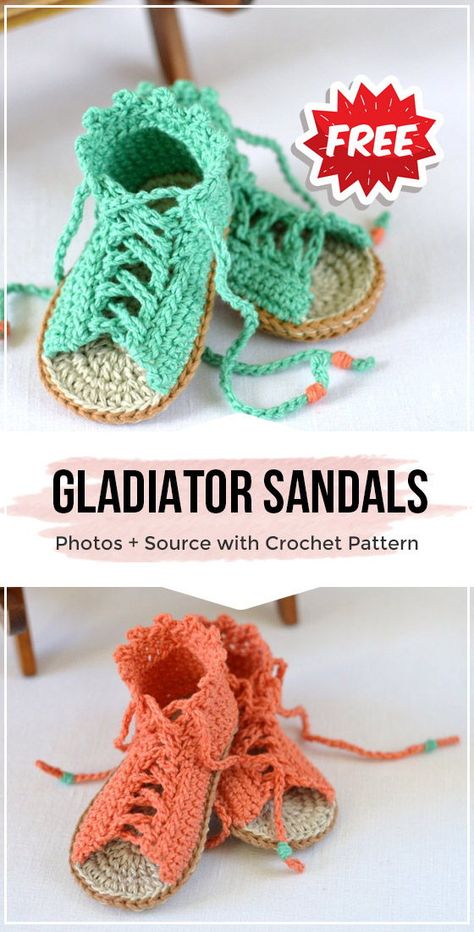 Cute Little Gladiator Sandals- Crochet Pattern - Share a Pattern #crochet #pattern #shareapattern #crocheting  #cochetpattern #yarn #diy #craft #handmade #freecrochetpattern #amigurumi #Sandals Crochet Sandals Pattern, Crochet Baby Sandals Pattern, Crochet Baby Shoes Free Pattern, Crochet Booties Pattern, Crochet Baby Booties Pattern, Crochet Baby Boots, Crochet Shoes Pattern, Crochet Baby Sandals, Crochet Baby Shoes Pattern