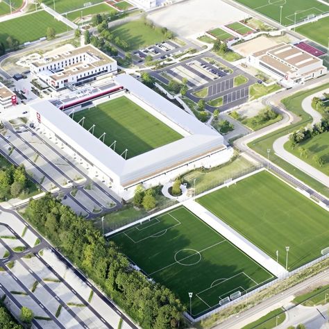 Training Center Design, Sports Training Facility, City Skylines Game, Sports Facility Architecture, Soccer Academy, Stadium Architecture, Campus Design, University Architecture, Stadium Design