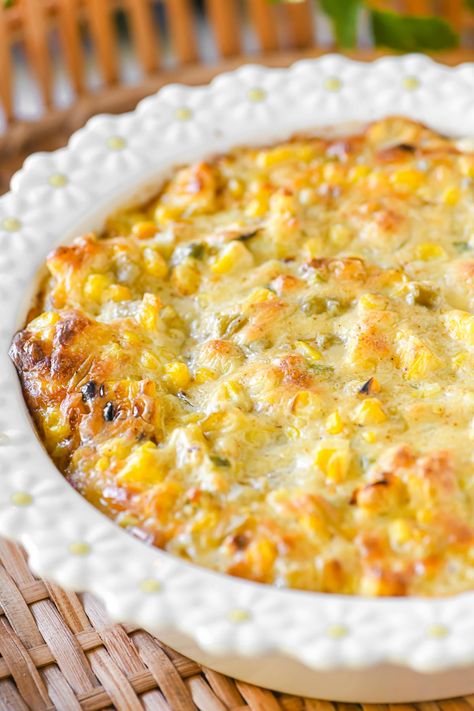 Roasted Corn Dip • Hot & Cheesy! Roasted Corn Dip, Corn Dip With Cream Cheese, Dip With Cream Cheese, Hot Corn Dip, Caramelized Onion Dip, Hot Corn, Cheesy Corn, 12 Tomatoes Recipes, Ball Recipes