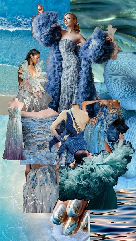 my fisrt moodboard Ocean Fashion Design, Ocean Moodboard, Dress Illustration Design, Japanese Inspired Fashion, Mood Board Fashion Inspiration, Moodboard Fashion, Fashion Illustration Poses, Fashion Trend Board, Snake Dress