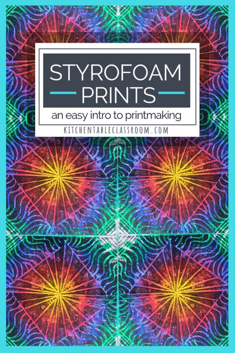 What I love about this styrofoam printmaking process is the super small materials list and the fact that the results are so sophisticated. Styrofoam Printmaking, Printmaking For Kids, Kids Printmaking, Homeschooling Elementary, Art Methods, Art Rubric, Art Elementary, Art Sub Lessons, Elementary Art Classroom