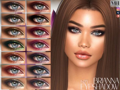 Mod Makeup, Ts4 Mods, Sims 4 Tattoos, Makeup Cc, Pelo Sims, Sims 4 Cc Makeup, Tumblr Sims 4, Metallic Eyeshadow, Sims 4 Collections