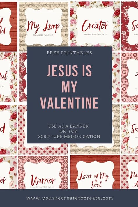 FREE Art Lessons and Printables | createdtocreate Lds Valentines Ideas, Valentine Printables, Valentines Scripture Printables Free, Jesus Is My Valentine, Women’s Ministry Valentines, Free Christian Valentine Printables, Scripture Valentines Printables, Christian Valentines Crafts, Christian Printable Valentines For Kids