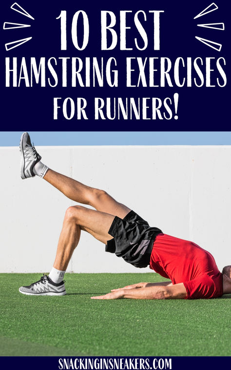 A runner doing a single leg glute bridge to help strengthen the hamstrings. Exercise Hamstring, Best Hamstring Stretches, Hamstring Strengthening, Best Hamstring Exercises, Hamstring Exercises, Exercises For Runners, Running Training Plan, Single Leg Bridge, Stretches For Runners