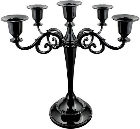 Black Candlestick Holders, Gothic Candle Holder, Black Candelabra, Grey Candles, Gothic Candles, Candelabra Centerpiece, Black Candle Holders, Tall Candlesticks, Metal Candelabra