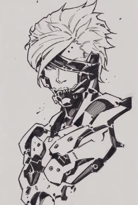 Metal Gear Drawing, Raiden Mgs Fanart, Raiden Mgr, Gear Drawing, Raiden Metal Gear, Scene Boys, Metal Gear Rising, Metal Gear Solid, Metal Gear