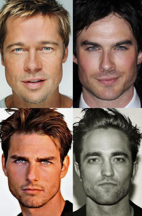 brad pitt, ian somerhalder, tom cruise, robert pattinson Ethereal Essence Face, Ethereal Dramatic, Dramatic Ethereal, Dramatic Essence, Natural Dramatic, Vampire Face, Style Analysis, Natural Essence, Natural Man