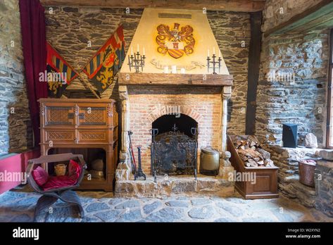 Medieval Fireplace, Room With Fireplace, Medieval Castle, Belgium, Castle, Fireplace, Stock Images, Miniatures, Resolution