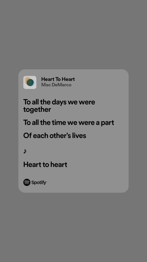 'heart to heart by mac demarco' tiktok songs, heart to heart, mac demarco, spotify lyrics, spotify lyrics wallpaper, aesthetic wallpapers, trend songs, here comes the cowboy album, aesthetic spotify wallpapers, songs, big on internet, fyp Heart To Heart Mac Demarco, Mac Demarco Lyrics, Mac Demarco Wallpaper, Mac Demarco Albums, Trend Songs, Spotify Lyrics Wallpaper, Wallpapers Songs, Marc Demarco, Spotify Wallpapers