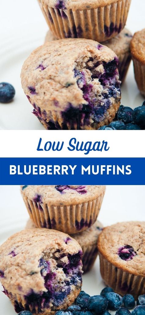 Low Sugar Muffins Recipes, Low Sugar Blueberry Muffins, Blw Foods, Sugar Free Blueberry Muffins, Triple Berry Muffins, Blueberry Bran Muffins, Berry Muffin Recipe, Low Sugar Muffins, Blueberry Zucchini Muffins