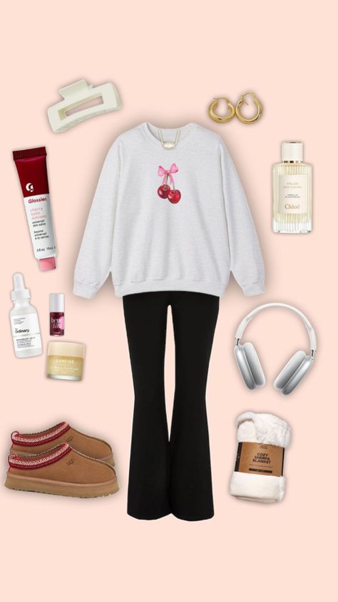 cozy rainy day/school outfit!🎧🍒 #outfitinspo #coquette #pink #cherry Rainy Day School Outfit, Cozy Rainy Day, Coquette Pink, Balm Dotcom, Pink Cherry, Rainy Day Outfit, Day Outfit, School Outfit, Sherpa Blanket