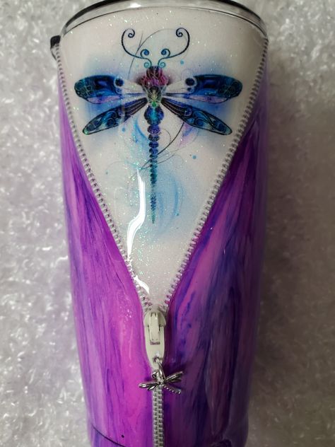 Zipper Tumbler Ideas, Zipper Tumbler, Dragonfly Tumbler, Epoxy Pens, Epoxy Projects, Epoxy Tumblers, Tumbler Cups Diy, Cup Ideas, Tumbler Ideas