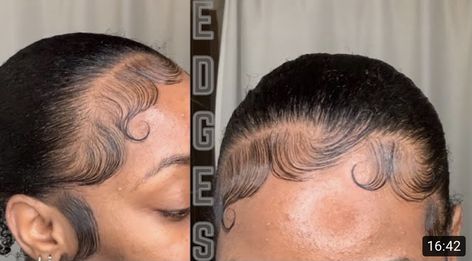 Types Of Edges Hair, Dramatic Edges Natural Hair, Slick Back Bun, Hair Edges, Edges Hair, Natural Afro Hairstyles, Girls Natural Hairstyles, Low Maintenance Hair, Slick Back