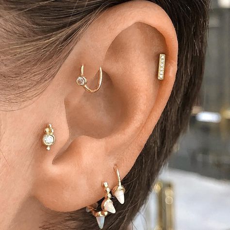 Maria Tash Earrings, Opal Belly Ring, Spike Ring, Upper Lobe, Pregnancy Belly Rings, Curated Ear, Gold Belly Ring, Cartilage Jewelry, Maria Tash