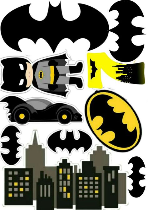 Batman Printables, Batman Cake Topper, Batman Stickers, Batman Birthday Cakes, Cars Theme Cake, Sweet Birthday Cake, Batman Baby, Cake Designs For Boy, Baby Birthday Card