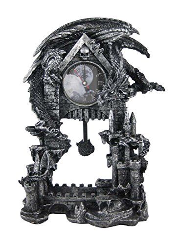 Evil Dragon Pentagram Pendulum Mantel Clock ** Click image to review more details. Medieval Halloween, Steampunk Home, Evil Dragon, Steampunk Home Decor, Dark Dragon, Victorian Halloween, Room Decor Dark, Dark Times, Pendulum Clock