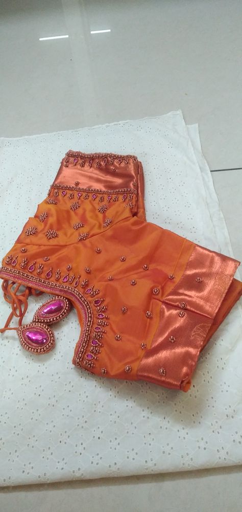 Copper Work, Aari Blouse, Aari Work Blouse, Aari Work, Work Blouse, Blouse Designs, Copper, Quick Saves, Design