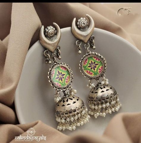 Junk Jewellery, Junk Jewelry, Design Earrings, Jewellery Design, Jewellery Designs, Indian Jewellery, Jewelry Design, Silver, Design