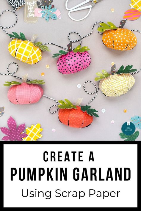 This pumpkin garland is the perfect DIY project for adorable Halloween wall art! Check out this tutorial on our blog today. Diy Garland Paper, Fun Fall Decor, Harvest Day, Crochet Pumpkins, Eco Crafts, Amy Tangerine, Pumpkin Garland, Autumn Paper, Easy Fall Crafts