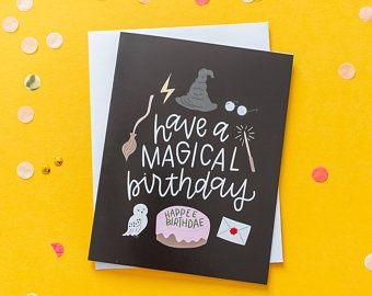 Harry Potter Card, Harry Potter Birthday Cards, Harry Potter Gifts Diy, Harry Potter Cards, Hogwarts Party, Cumpleaños Harry Potter, Happy Birthday Cards Printable, Magical Birthday, Funniest Valentines Cards