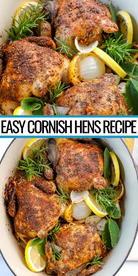 Stuff Cornish Hen Recipe, Garnish Hen Recipes, Recipes For Cornish Hens, Easy Cornish Hen Recipe, Whole Cornish Hen Recipe, Dutch Oven Cornish Hens, Recipe For Cornish Hens, Cornish Hens For Thanksgiving, How To Cook Cornish Hens