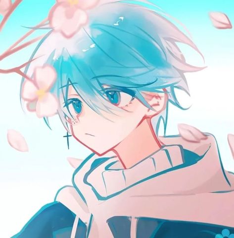 Boy Hair Drawing, Anime Wallpapers Aesthetic, Evelynn League Of Legends, Blue Hair Anime Boy, Anime Blue Hair, Oc Manga, Anime Boy Sketch, Pfp Anime