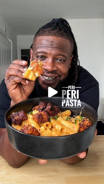 EBENEZER ODENIYI on Instagram: "CREAMY PERI PERI PASTA WITH PERI PERI TOFU @veganezer

Now if you looking for a nice meal for a weeknight or something you can take for lunch to work. I GOT YOU 👊🏾 

Ingredients:

Peri peri spice:
- 2 tbsp Chilli flakes
- 1 tbsp Oregano
- 1 tbsp Salt 
- 2 tbsp Paprika
- 1 & 1/2 tbsp Sugar
- 1 tbsp Garlic powder
- 1 tbsp Onion powder

Tofu: 
- 1 block tofu, pressed and cubed 
- 1 tbsp soy sauce 
- 1 tbsp
- 2 tbsp peri peri spice mix 
Sauce: 
- 2 tbsp vg butter 
- 2 tbsp flour 
- 1 cup oat milk 
- 1/2 cup vg cheese 
- 1/2 cup nooch 
- 1 tsp Oregano 
- 3 tbsp peri peri spice mix 

Pasta:
- 200g rigatoni pasta 

Method:
1. Add all the peri peri spice into a pestle and mortar. Grind down until it’s a fine powder. Place into an airtight jar and save for later. Black Pepper Pasta, Creamy Cheesy Pasta, Tofu Pasta, Pestle And Mortar, Rigatoni Pasta, Pepper Pasta, Peri Peri, Cheesy Pasta, Spice Mix