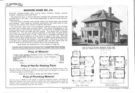 Eaton House, Sears Catalog Homes, Sears Kit Homes, American Foursquare, Bay City Michigan, Houses Plans, Vintage House Plans, Sims Building, Modern Houses