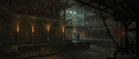 Acaratus Concept art - Prison - by KlausPillon.deviantart.com on @deviantART Landscape Concept, Fantasy Castle, Fantasy Setting, Fantasy Places, Fantasy Paintings, Fantasy Art Landscapes, Fantasy Concept Art, Environment Concept Art, Fantasy Illustration