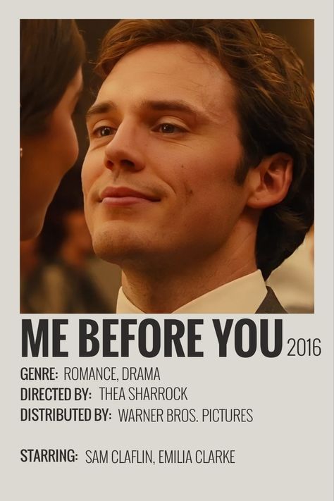 me before you | movie | aesthetic minimalist polaroid poster Minimalist Polaroid Poster, Movie Aesthetic, Sam Claflin, Polaroid Poster, Aesthetic Minimalist, It Hurts, Tv Shows, Tv