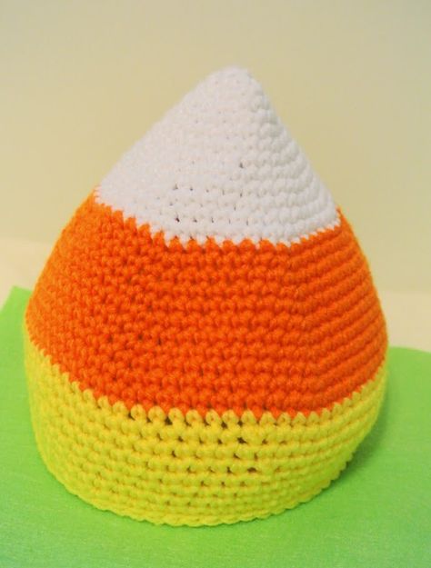 Candy Corn Hat Crochet Pattern Candy Corn Free Crochet Pattern, Crochet Candy Corn Hat Free Pattern, Candy Corn Beanie Crochet Pattern, Candy Corn Knitted Hat Pattern, Candy Corn Baby Costume Crochet Pattern, Crochet Blanket Round, Corn Costume, Candy Corn Hat, Candy Corn Costume