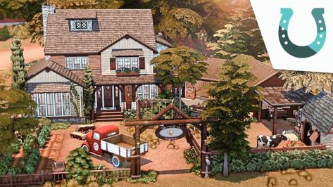 A small-ish ranch for a big family with ALL of the in-game animals for my save file! 🐮 • 📍 30x30 in Chestnut Ridge • No CC • Packs Used: NOT pack restricted! • $130,264 Simoleons • 4 bed, 3 bath (space for 4-5 Sims, 2 horses, a dog, cow/llama, goats/sheep & chickens) • Official Lot Name: Canter Cottage Sims 4 Horse Ranch, Small Ranch House, Sims 4 Cottage, Cc Packs, 2 Horses, Sims 4 Family, Ranch Farm, Casas The Sims 4, Sheep Farm