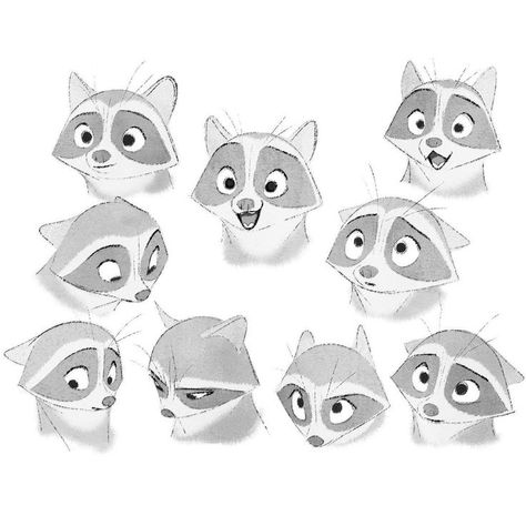 Racoon Illustration, Raccoon Drawing, James Woods, 강아지 그림, Character Design Sketches, 캐릭터 드로잉, Drawing Expressions, Racoon, Cartoon Character Design