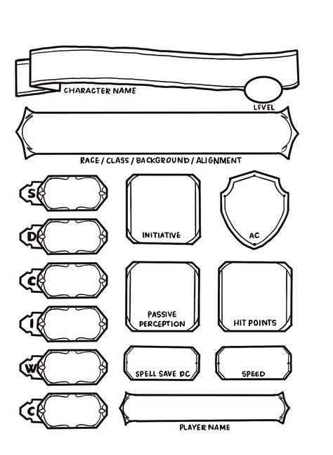 Dnd Template, Dnd Journal Cover, Dnd Character Sheet Simple, Dnd Sheet Template, D&d Journal, Dnd Journal Ideas, Dnd Character Sheet Template Free, Dnd Npc Ideas, Dnd Notebook Ideas