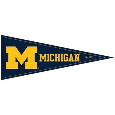 Michigan Wolverines pennant University Of Michigan Aesthetic, The University Of Michigan, Vintage Michigan Posters, Michigan Flag, Vintage University Of Michigan, University Of Michigan Wolverines, College Vision Board, Michigan Football, Felt Pennants