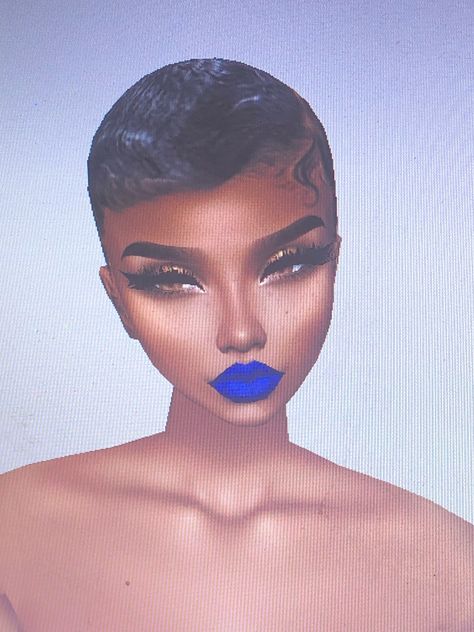 Navy Blue Lipstick Looks, Dark Blue Lipstick Makeup, Lipstick With Blue Eyeshadow, Blue Based Pink Lipstick, Blue Lipstick Makeup, Blue Lipstick Black Women, Blue Lipstick, Bold Makeup Looks, Bold Makeup