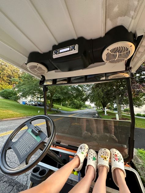 Golf Carts Aesthetic, Golf Buggy Aesthetic, Golf Cart Aesthetic, Gold Cart, November Aesthetic, Camping With Teens, Cabin Vibes, Up Aesthetic, Crescent Lake