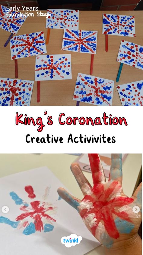 Get into the coronation party spirit with these lovely Kings Coronation ideas. Click to find more. Thanks to @angels_daynursery Sue Scarborough England Preschool Theme, Flags Preschool Activities, England Activities For Kids, London Crafts For Kids, Zastave Sveta, Sen Activities, Coronation Crafts, Coronation Ideas, England Crafts