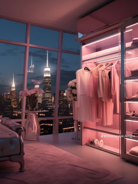 Nyc Penthouse Aesthetic, Penthouse Aesthetic, 80s House, Nyc Penthouse, 80s Interior, Dream Apartment Decor, Pink Home Decor, Dream House Rooms, Dream Room Inspiration