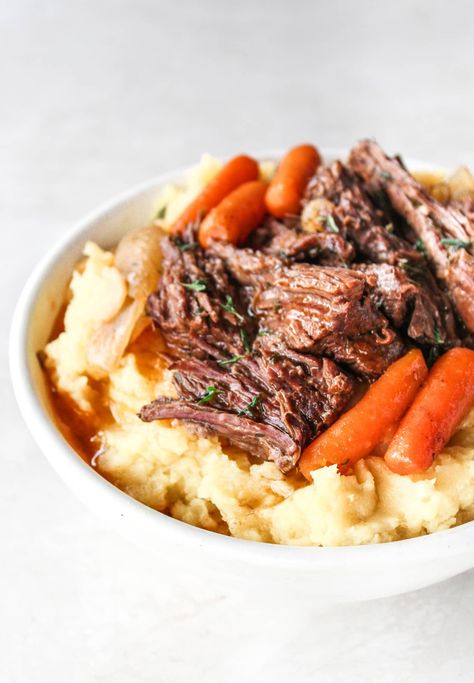 Slow Cooker Garlic Herb Pot Roast - The Whole Cook Garlic Herb Pot Roast, Garlic Pot Roast, Slow Cooker Turkey Meatballs, Crockpot Pot Roast, Easy Pot Roast, Roast Garlic, Slow Cooker Turkey, Mississippi Pot Roast, Slow Cooker Roast