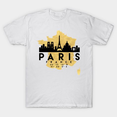 France Skyline, Map Of France, France Eiffel Tower, Beautiful Silhouette, Paris T Shirt, France Map, Print Ideas, Art Case, This City