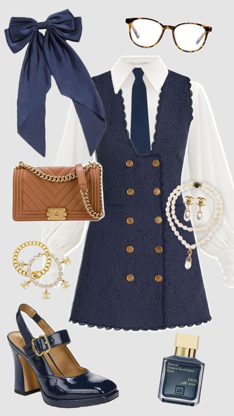 #outfitinspo #outfit #outfitideas #style #fashion #preppy #preppyaesthetic #work #school #businesscasual #cute #elegant #soft #rich #feminine #kdrama #kpop #aesthetic #aestheticgirl #navyblue #trendy #fyp Estilo Ivy League, Korean Outfits Kpop, Fashion Preppy, Stylish Work Attire, Mode Chic, Classy Work Outfits, Pinterest Outfits, Pinterest Fashion, Fashion Mistakes