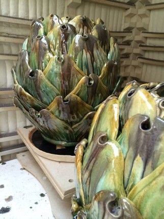 Large Artichokes - Artichoke Ceramic, Ceramic Artichoke, Kate Malone, Ceramics Glaze, Fire Necklace, Pottery Flower, Food Artists, Ceramic Art Sculpture, Garden Pottery