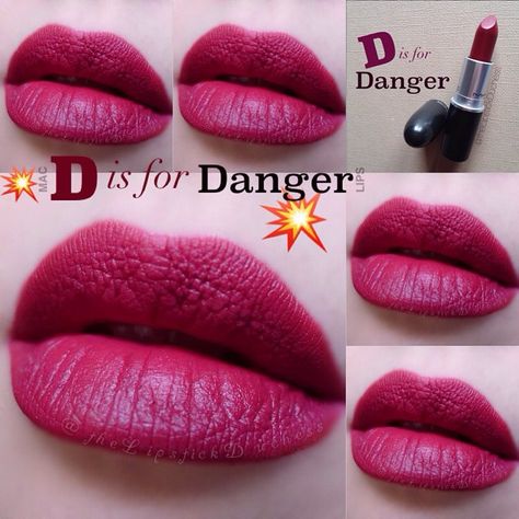 💥💥D IS FOR DANGER LIPS: beautiful medium-dark Berry red matte lippie @maccosmetics #disfordanger #mac #macmattes #lipstick #iwuvumac D For Danger Mac, Olive Skin Lipstick, Mac Lipstick Swatches, Budget Makeup, Lipstick For Dark Skin, Best Eyeshadow Palette, Lipstick For Fair Skin, Best Drugstore Makeup, Makeup List