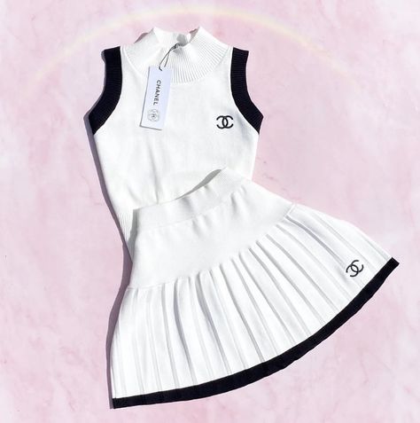 Chanel Tennis, Mode Tennis, Chanel Outfit, Tennis Fashion, Tennis Clothes, Mode Inspo, Tennis Skirt, Mode Inspiration, Lookbook Outfits