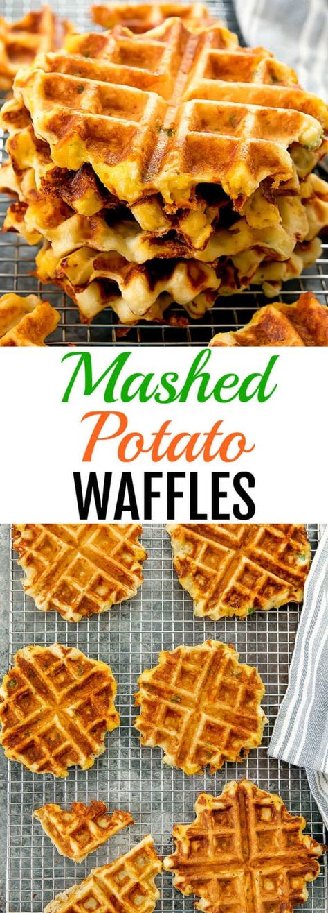 What To Do With Instant Mashed Potatoes, Potato Pancake Waffles, Potatoes In Waffle Maker, Mashed Potatoes In Waffle Maker, Potatoe Pancakes From Mashed Potatoes Breakfast, Mash Potato Waffles, Potato Waffles Ideas, Mashed Potato Hashbrowns, Mashed Potato Waffles Recipes