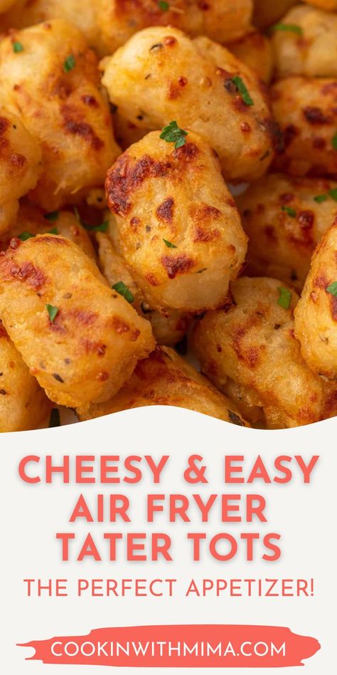 Stuffed Tater Tots, Air Fryer Recipes Potatoes, Homemade Tater Tots, Cheesy Tater Tots, Crispy Baked Potatoes, Potato Tots, Favorite Casseroles, Pasta Side Dishes, Pasta Sides