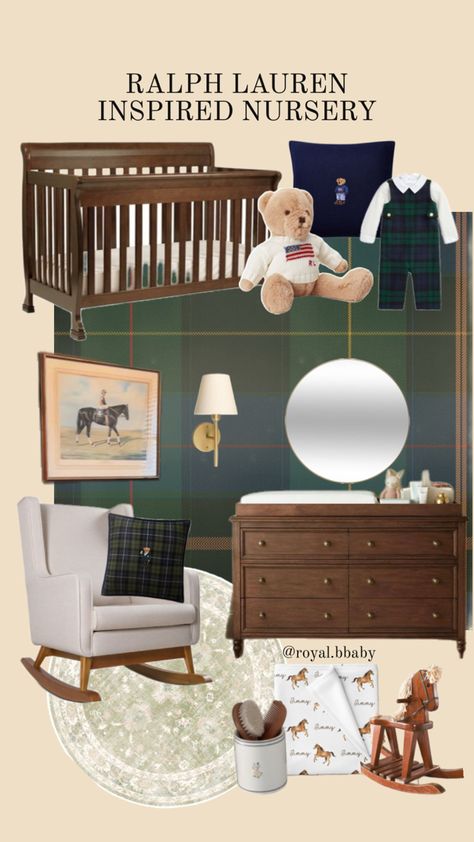 Hermes Nursery, Polo Nursery Boy Rooms, Green Crib Nursery Boy, Ralph Lauren Nursery Baby Girl, Ralph Lauren Boy Room, Boy Nursery Ralph Lauren, Polo Bear Nursery, Polo Ralph Lauren Nursery, Ralph Lauren Themed Nursery