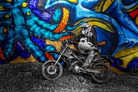 Free photo: Graffiti, Motorcycle, Motor - Free Image on Pixabay ... Bike Graffiti, Street Art Poster, Street Art Illusions, Ride A Motorcycle, Motorbike Girl, Urban Street Art, Adventure Motorcycling, Illusion Art, Art Graffiti