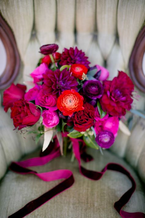 Fuchsia Bridal Bouquet, All Pink Bouquet, Emerald Green And Fuschia, Rose And Dahlia Bouquet, Magenta Wedding Flowers, Pink Red Bouquet, Fuchsia Wedding Flowers, Dahlias Bouquet, Prom Purple